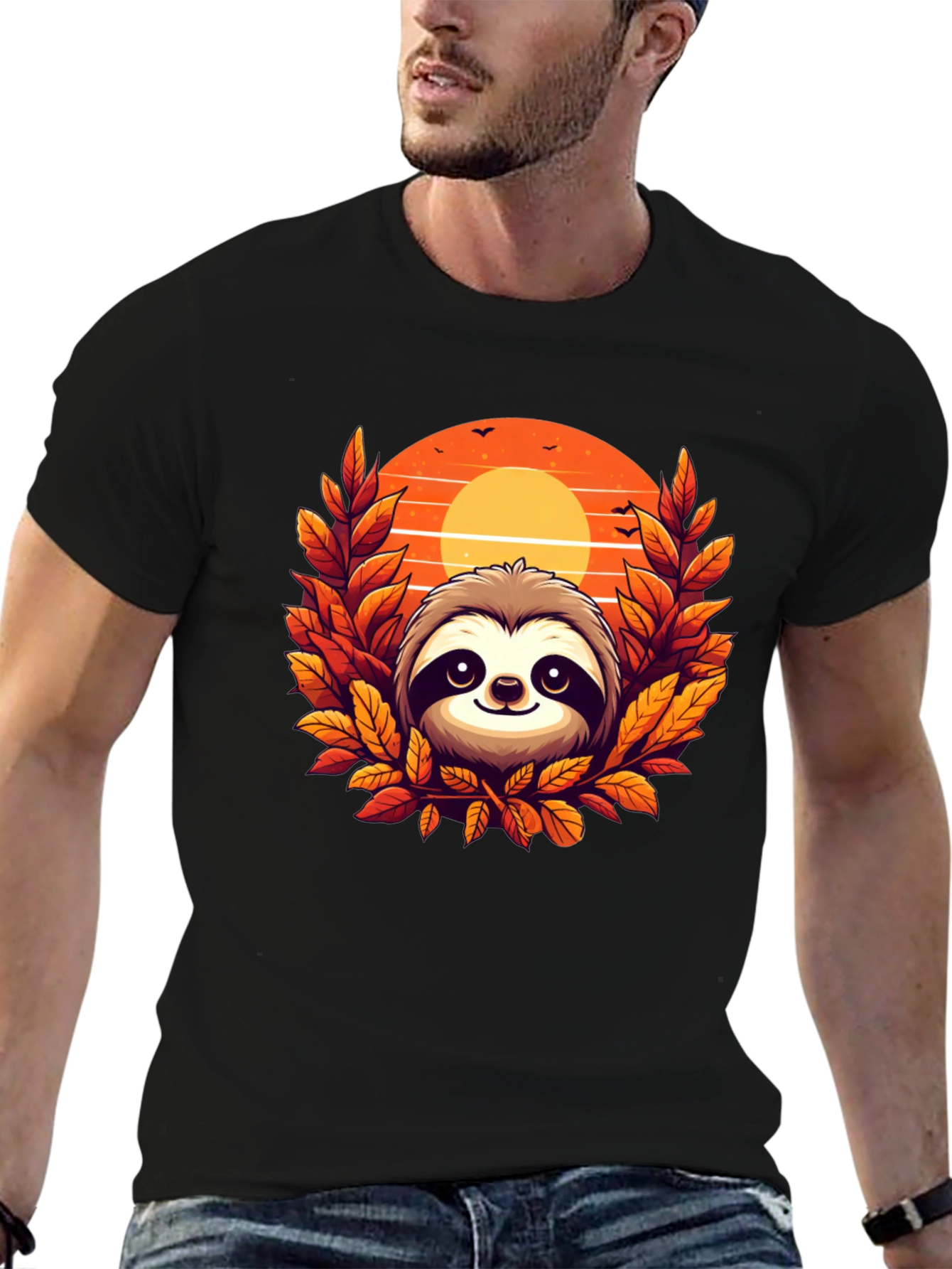 Sloth Sunset Graphic Tee - Cozy Comfort