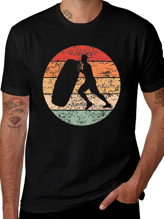Sunset Strongman T-Shirt - Vintage Style Gym Wear