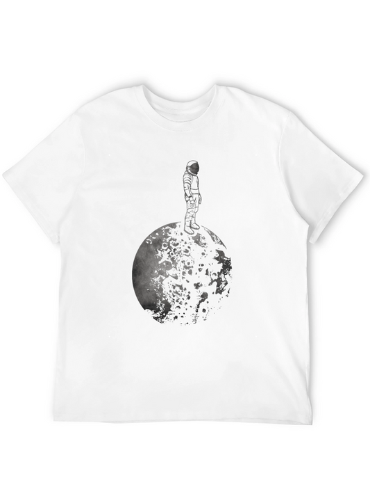 Astronaut on the Moon Black T-Shirt