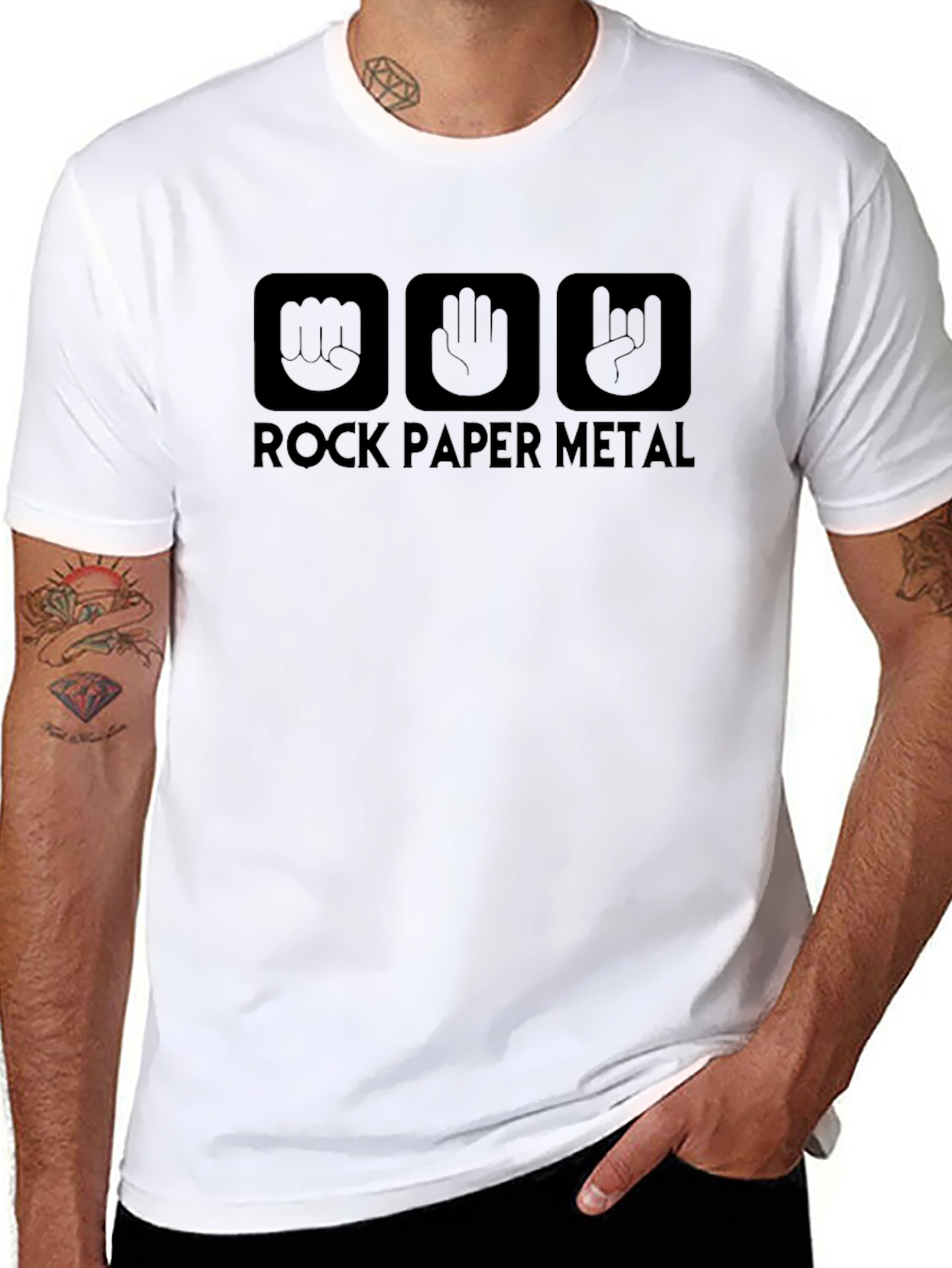 Rock Paper Metal Graphic Tee - Black