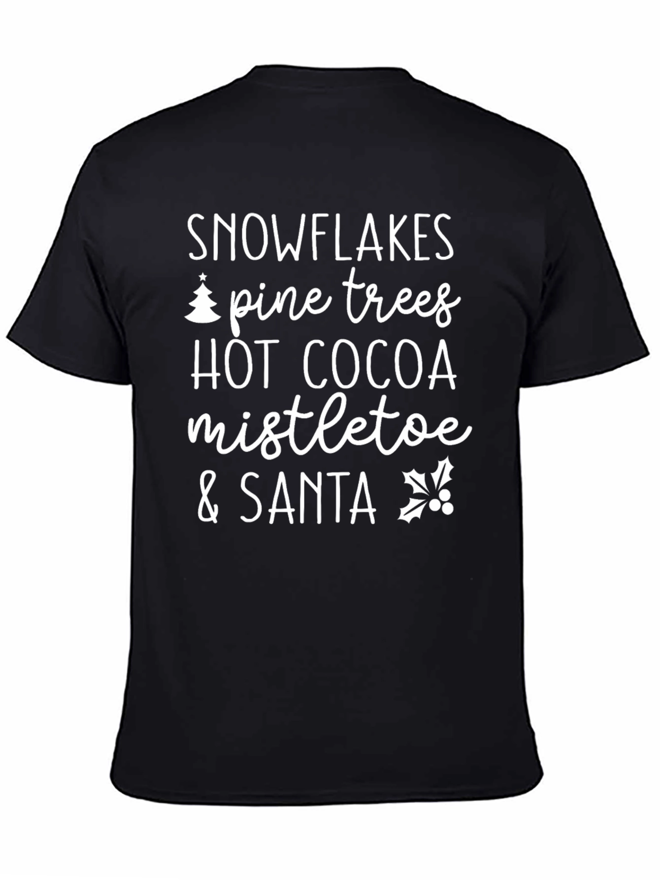 Snowflakes Pine Trees Hot Cocoa Christmas T-Shirt