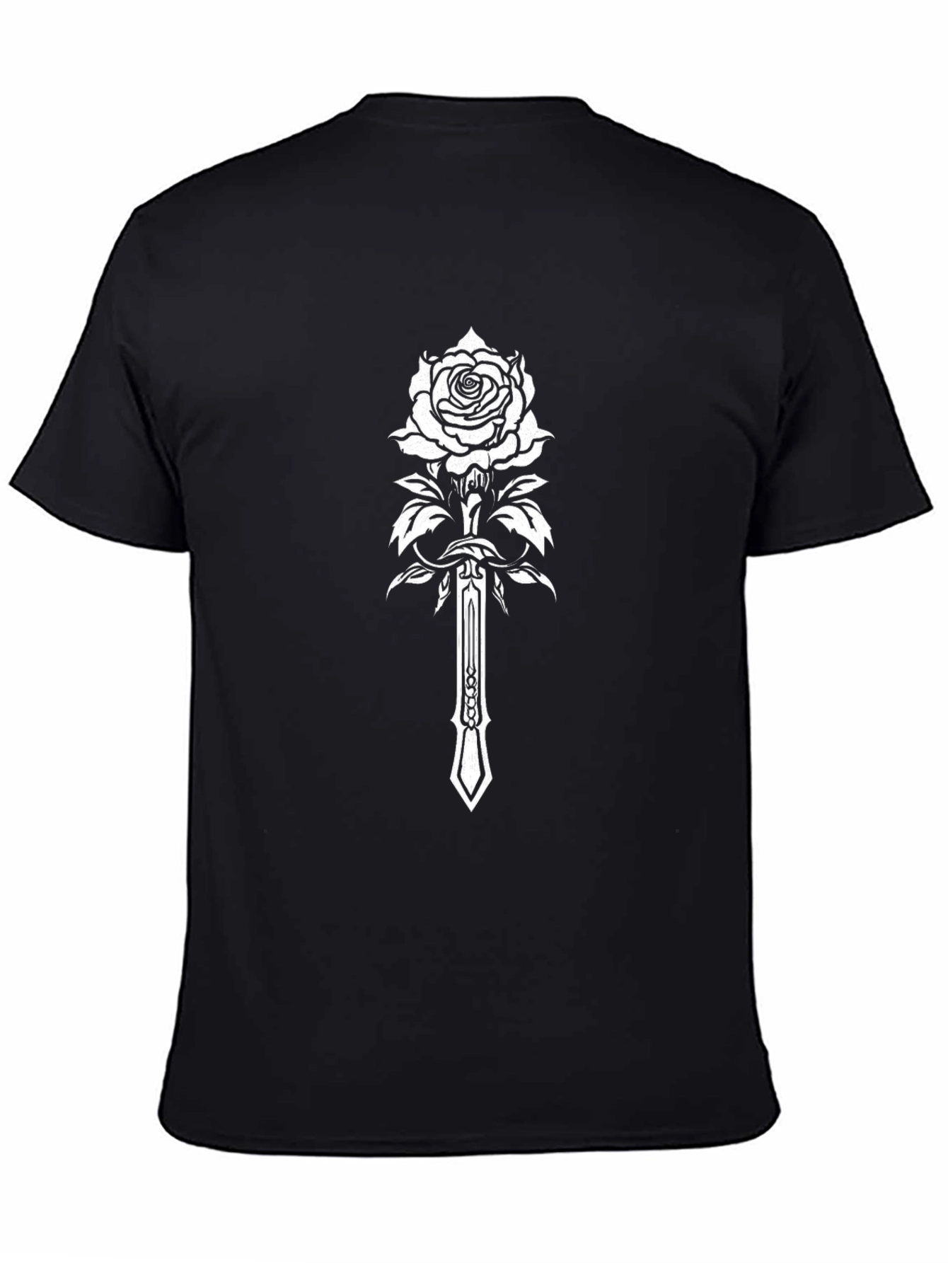 Rose & Sword Graphic T-Shirt - Black