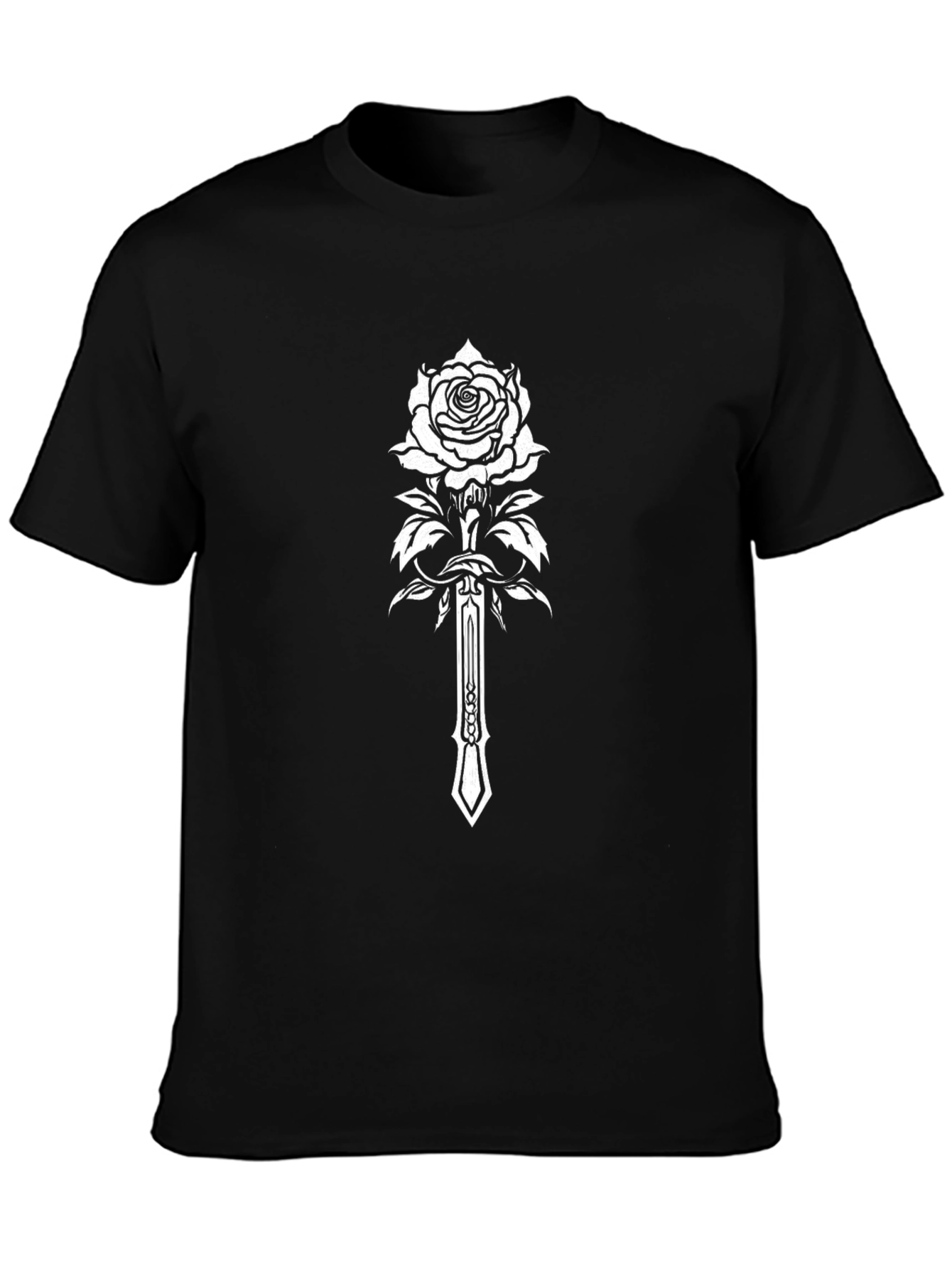 Rose & Sword Graphic T-Shirt - Black