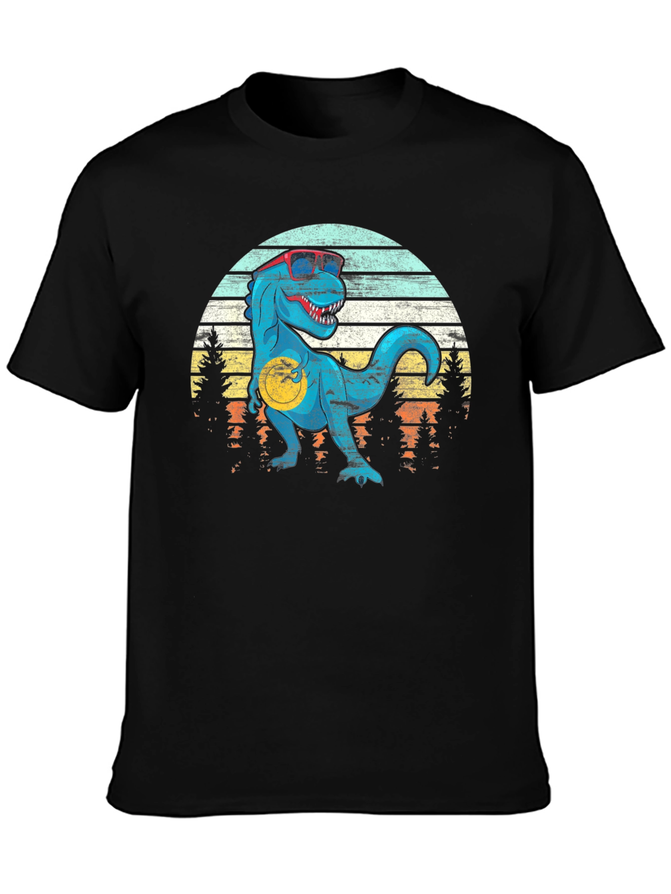 Retro Dinosaur T-Shirt with Sunglasses