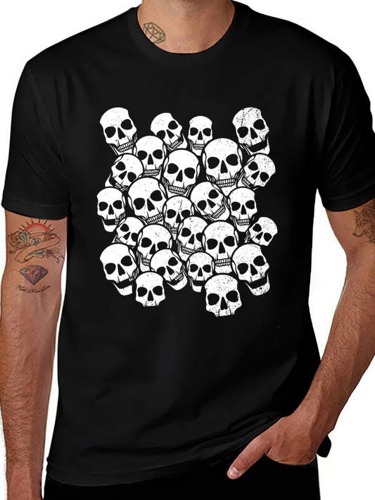 Skull Pile Black T-Shirt - Graphic Tee for Men