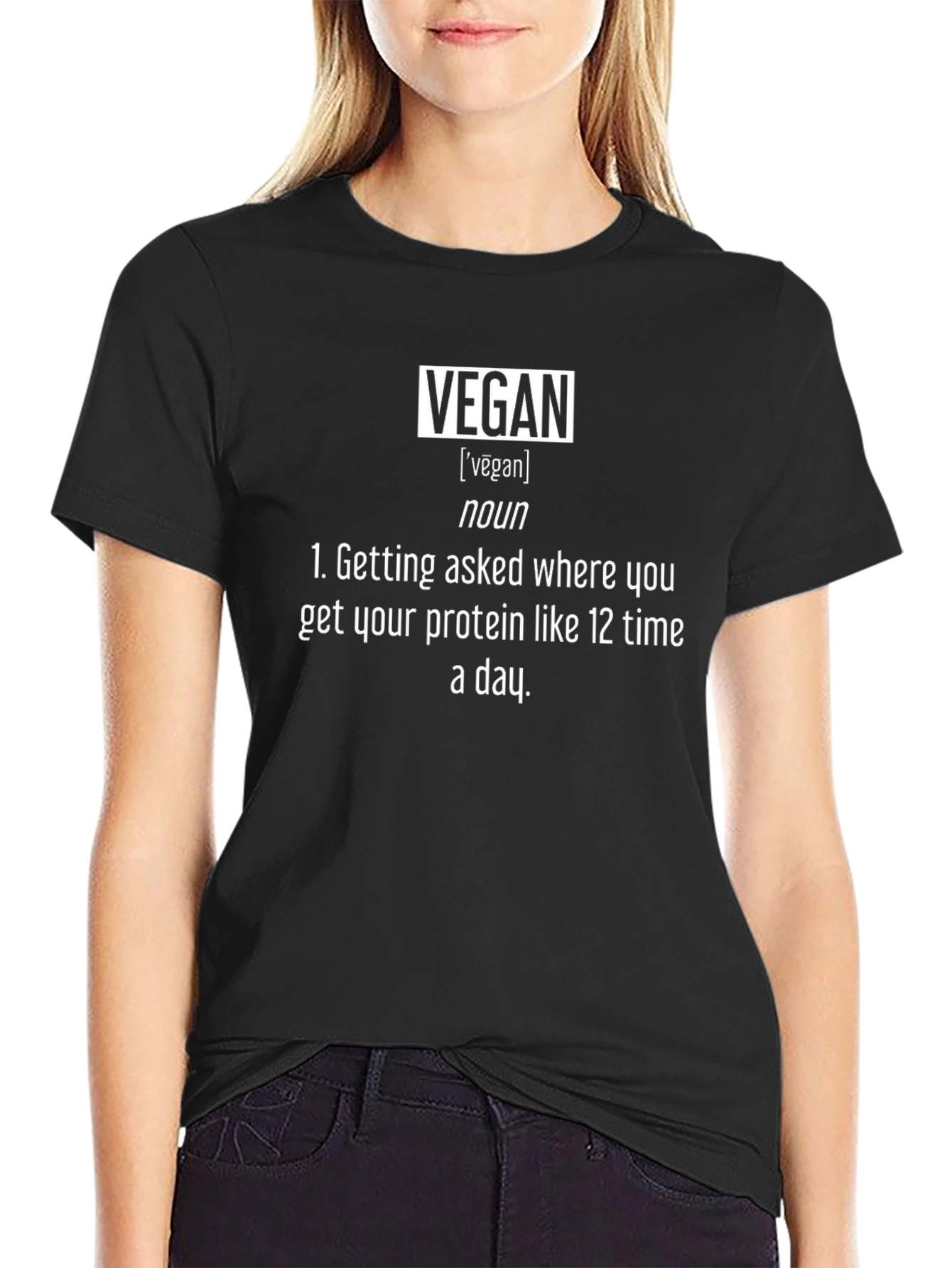 Vegan Definition T-Shirt - Funny Protein Joke Tee