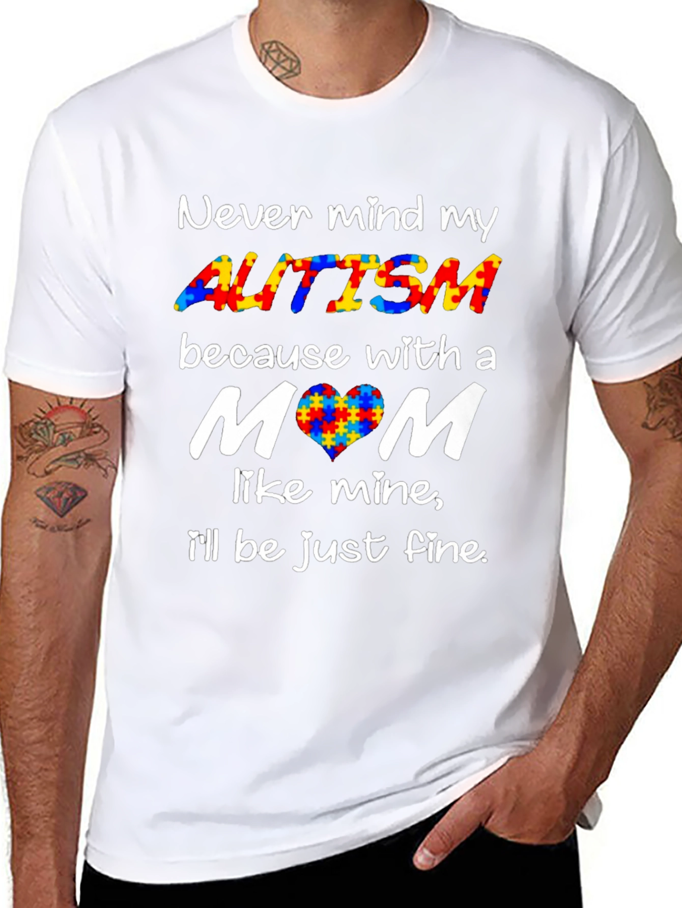 Autism Awareness T-Shirt - Never Mind My Autism Mom