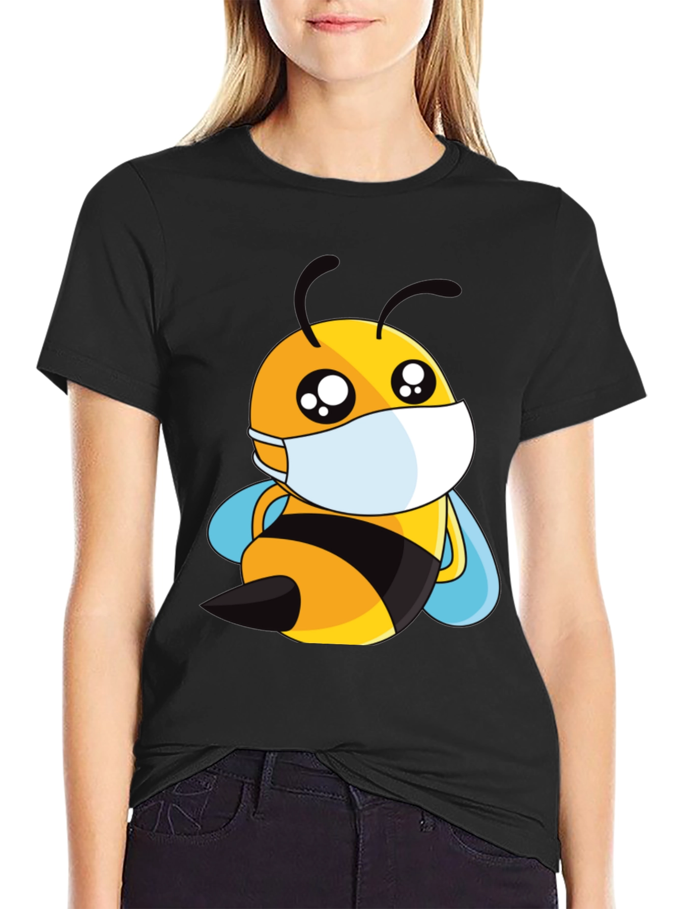 Masked Bee Graphic Tee - Black