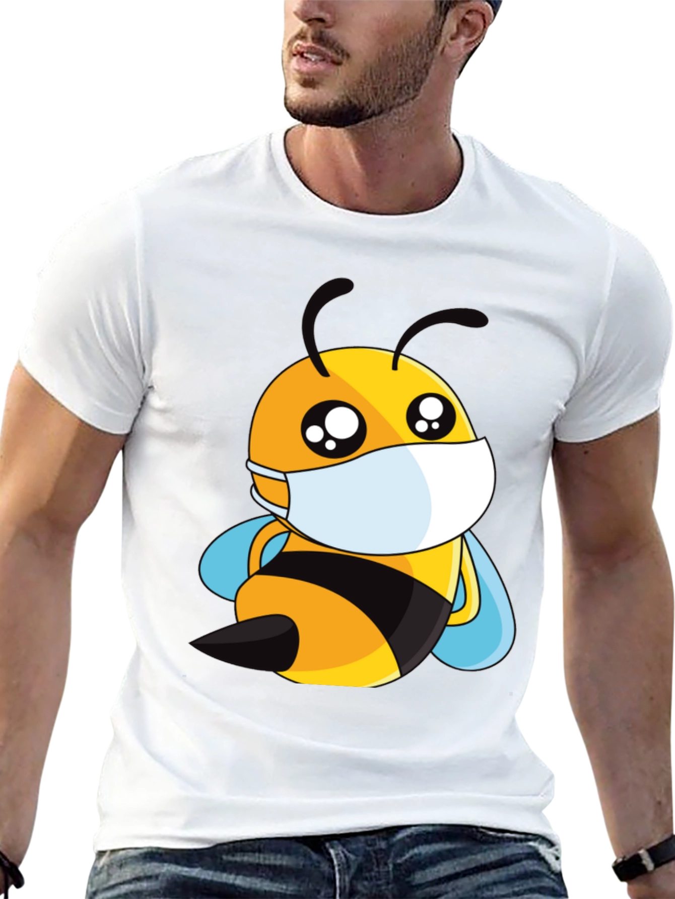 Masked Bee Graphic Tee - Black