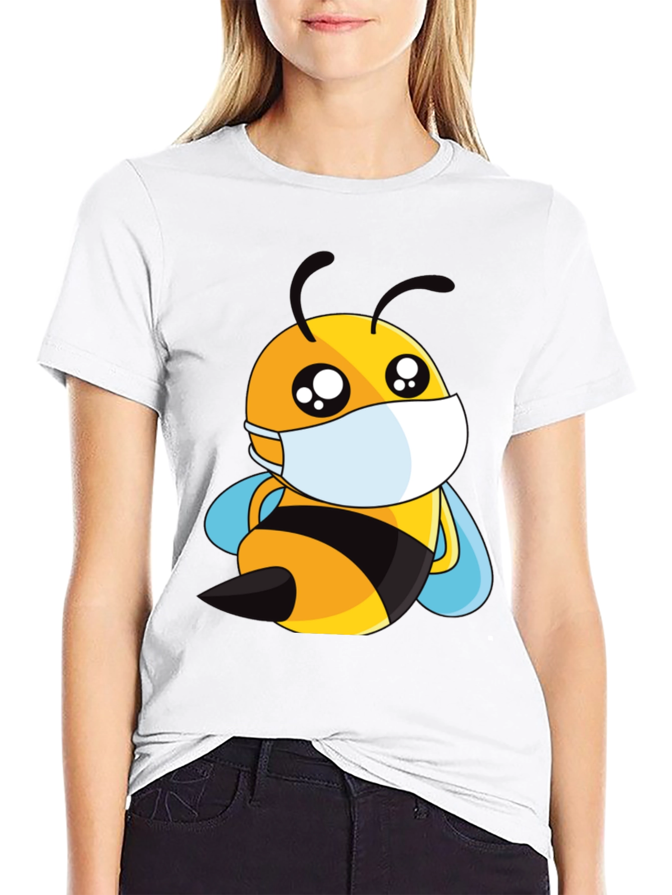Masked Bee Graphic Tee - Black