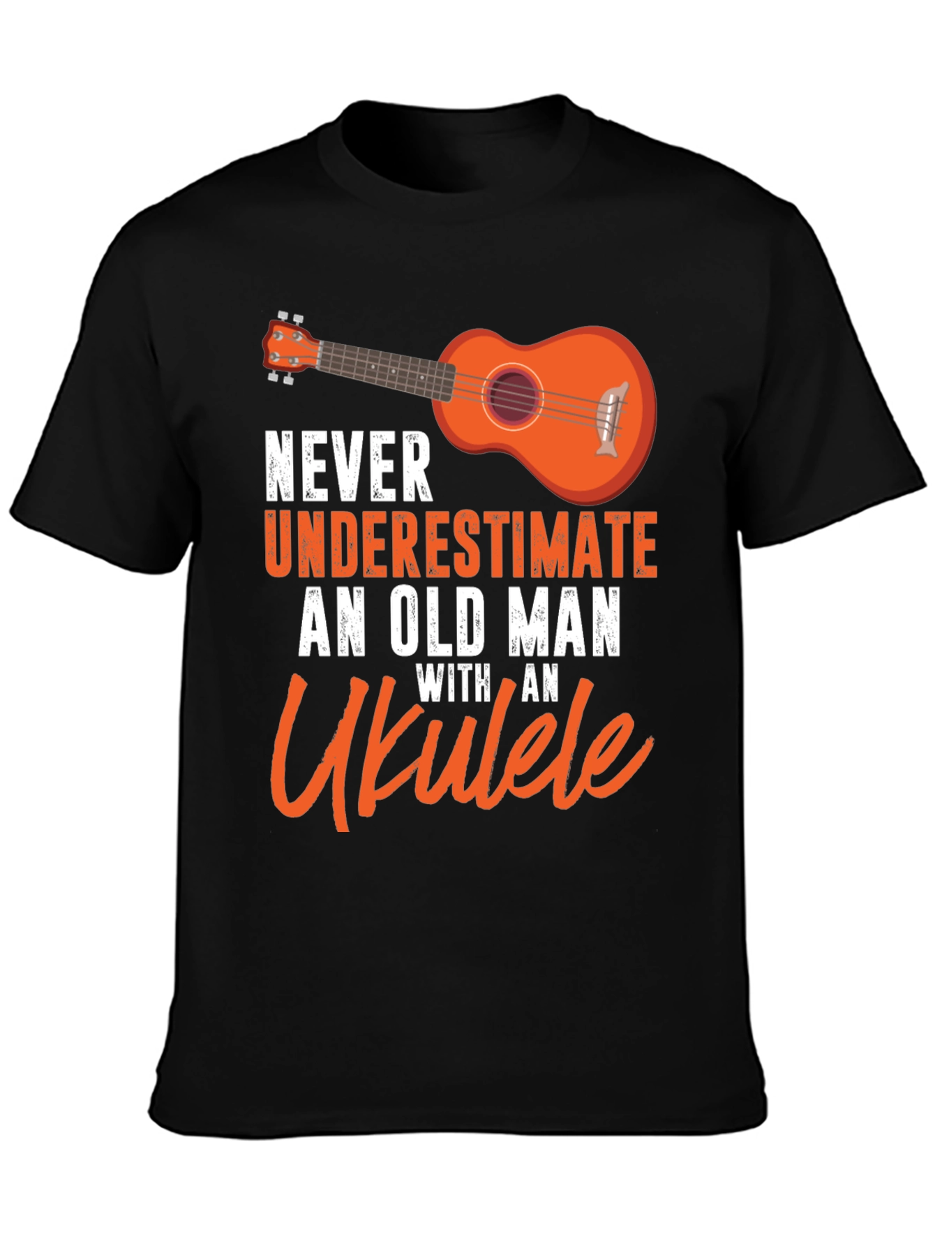 Ukulele Old Man T-Shirt - Music Lover Gift