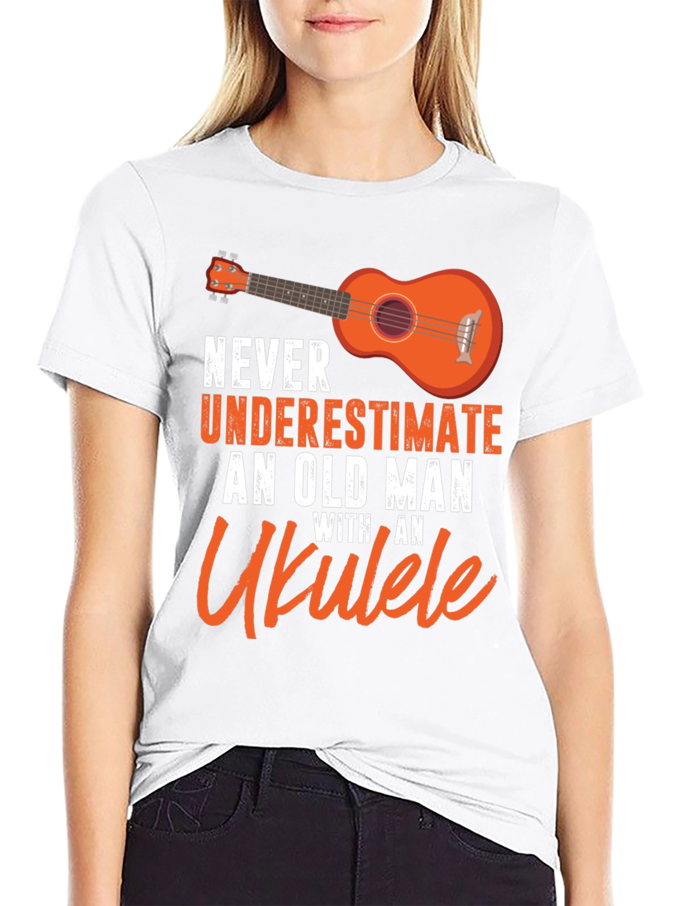 Ukulele Old Man T-Shirt - Music Lover Gift