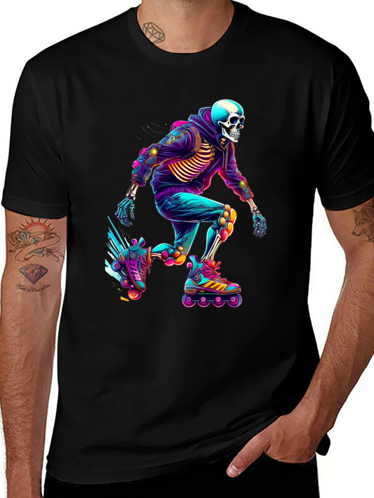 Skeleton Roller Skater Graphic Tee