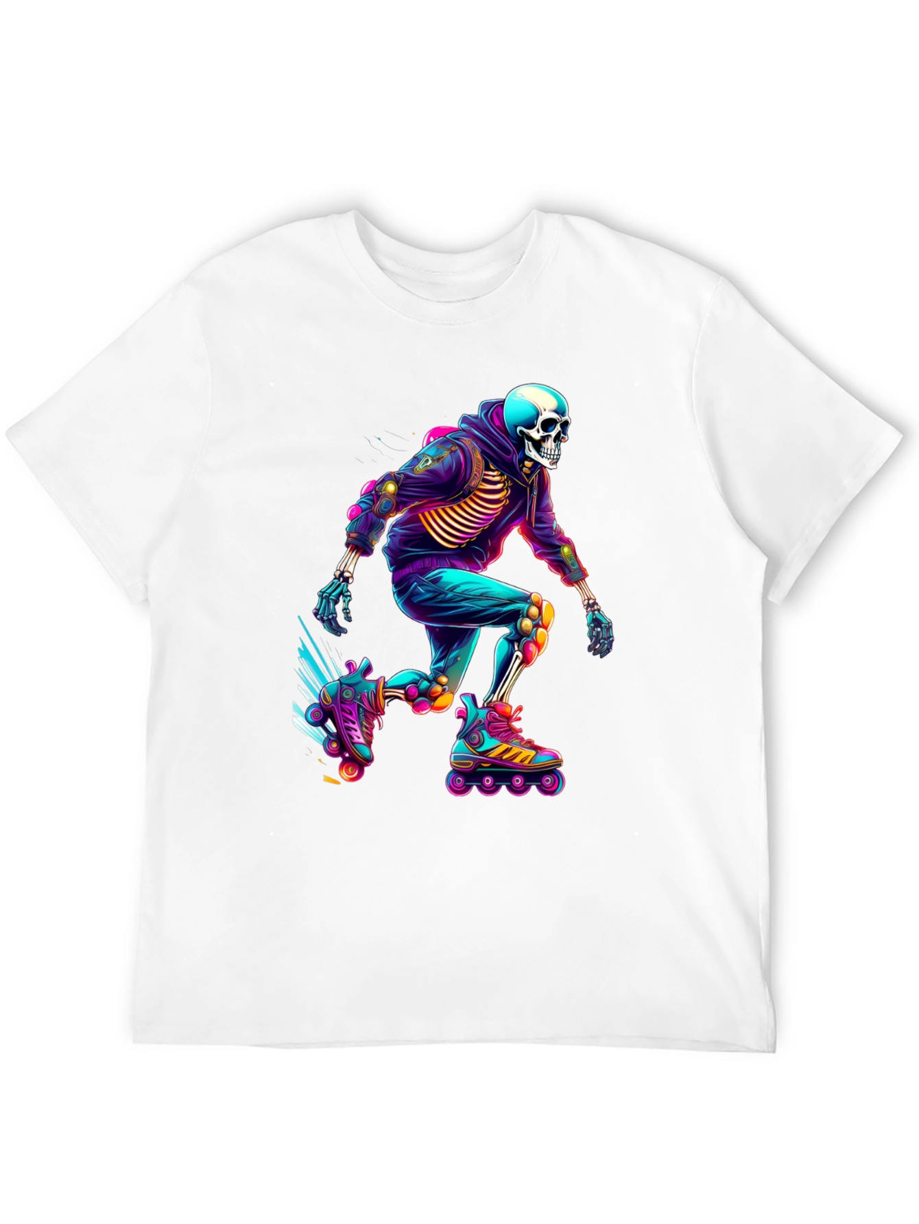 Skeleton Roller Skater Graphic Tee