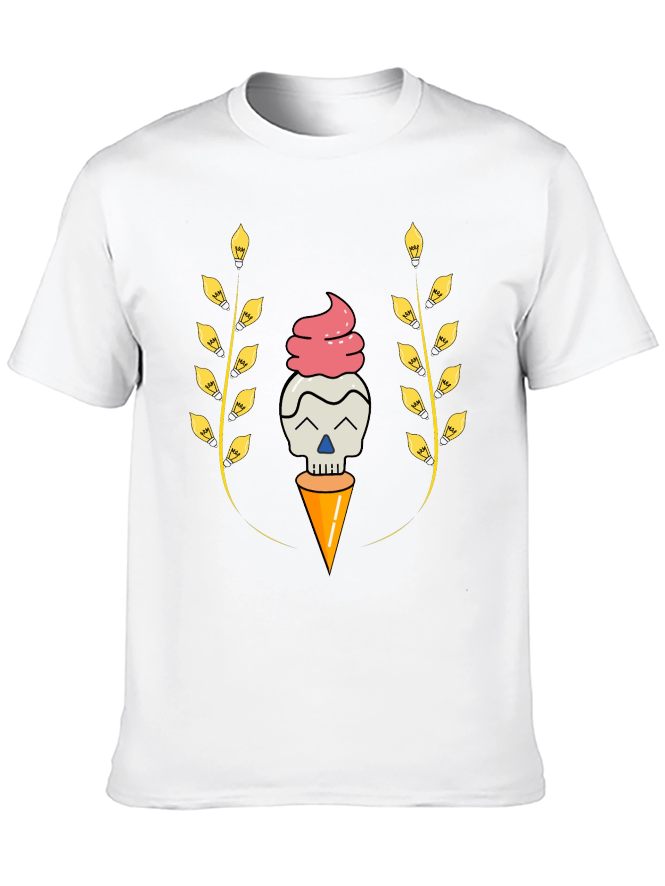 Skull Ice Cream Cone Graphic Tee