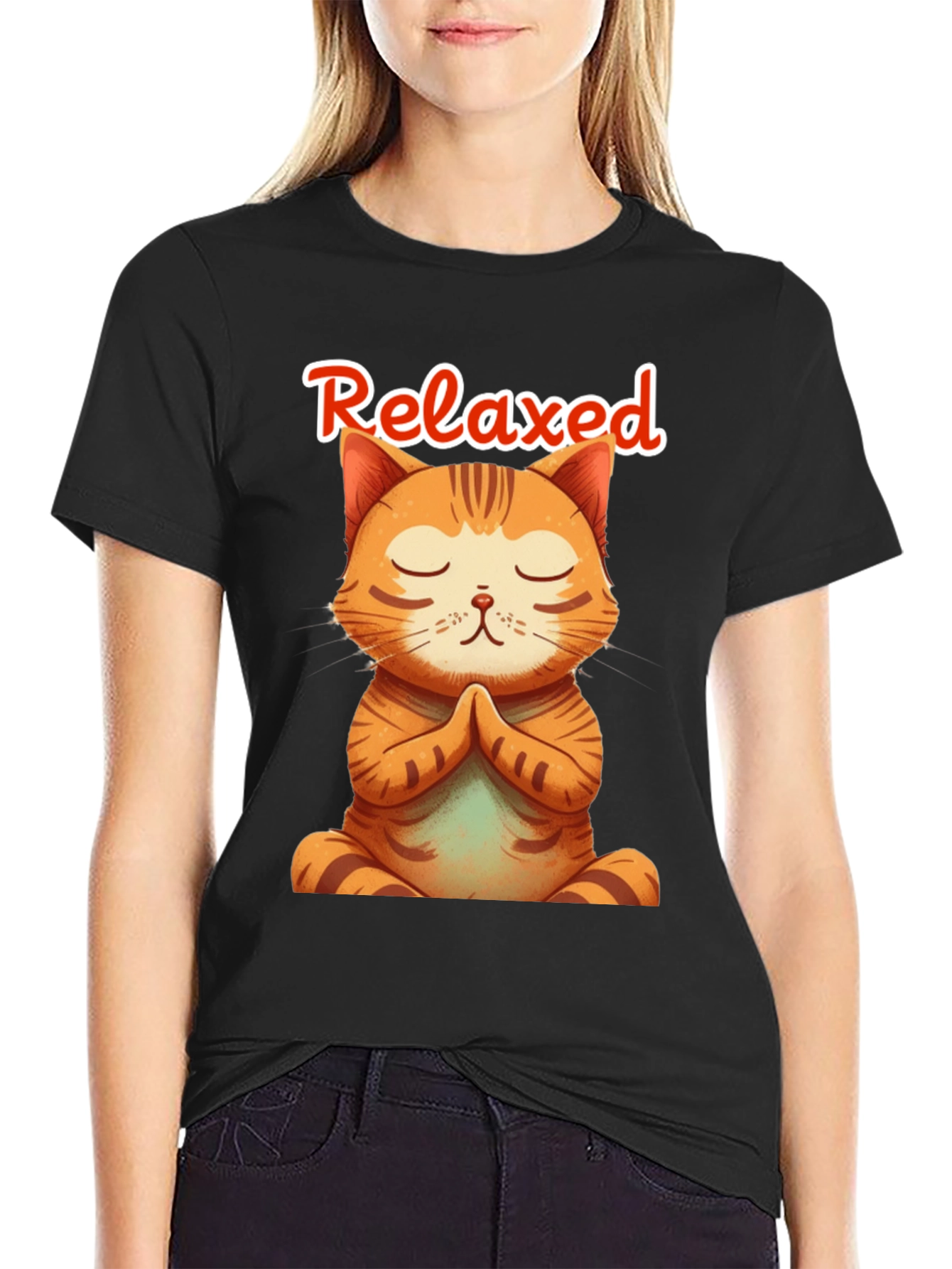 Relaxed Cat Meditation T-Shirt - Yoga Kitten Tee