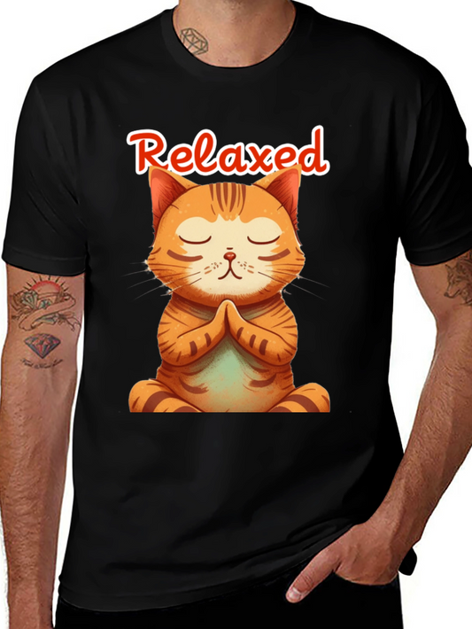 Relaxed Cat Meditation T-Shirt - Yoga Kitten Tee