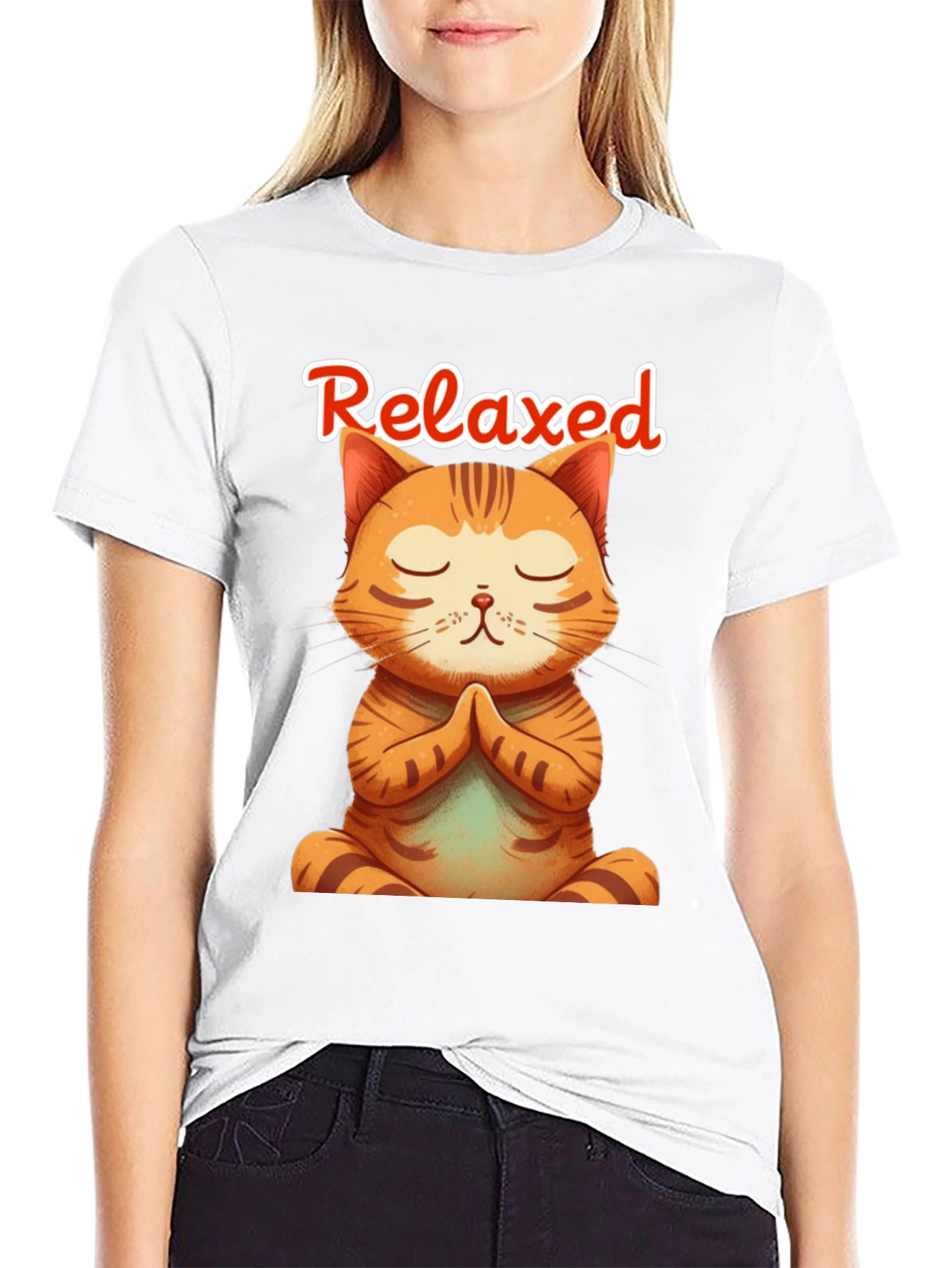 Relaxed Cat Meditation T-Shirt - Yoga Kitten Tee