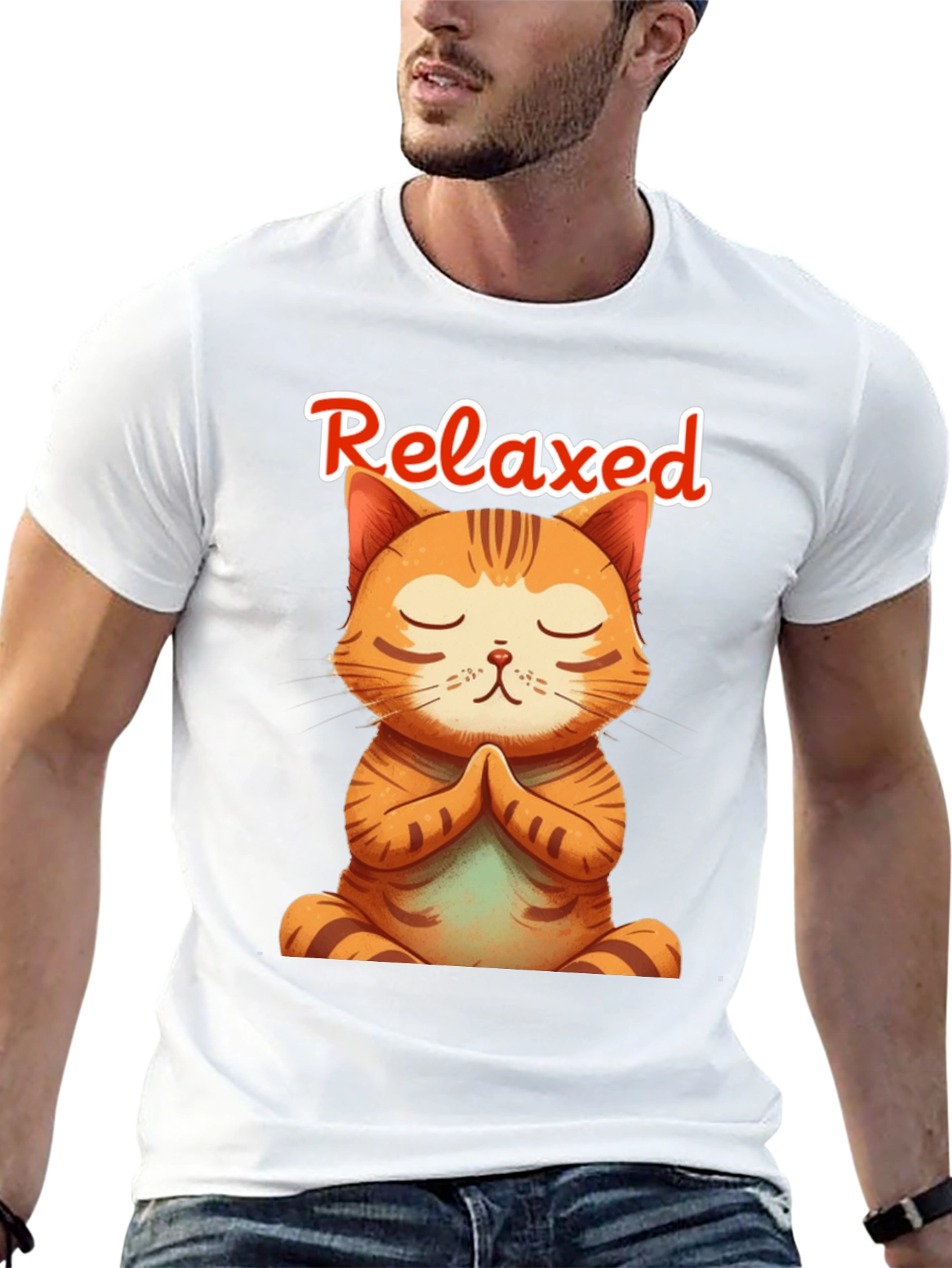 Relaxed Cat Meditation T-Shirt - Yoga Kitten Tee