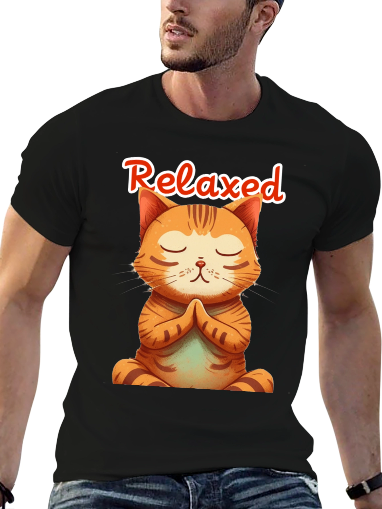 Relaxed Cat Meditation T-Shirt - Yoga Kitten Tee