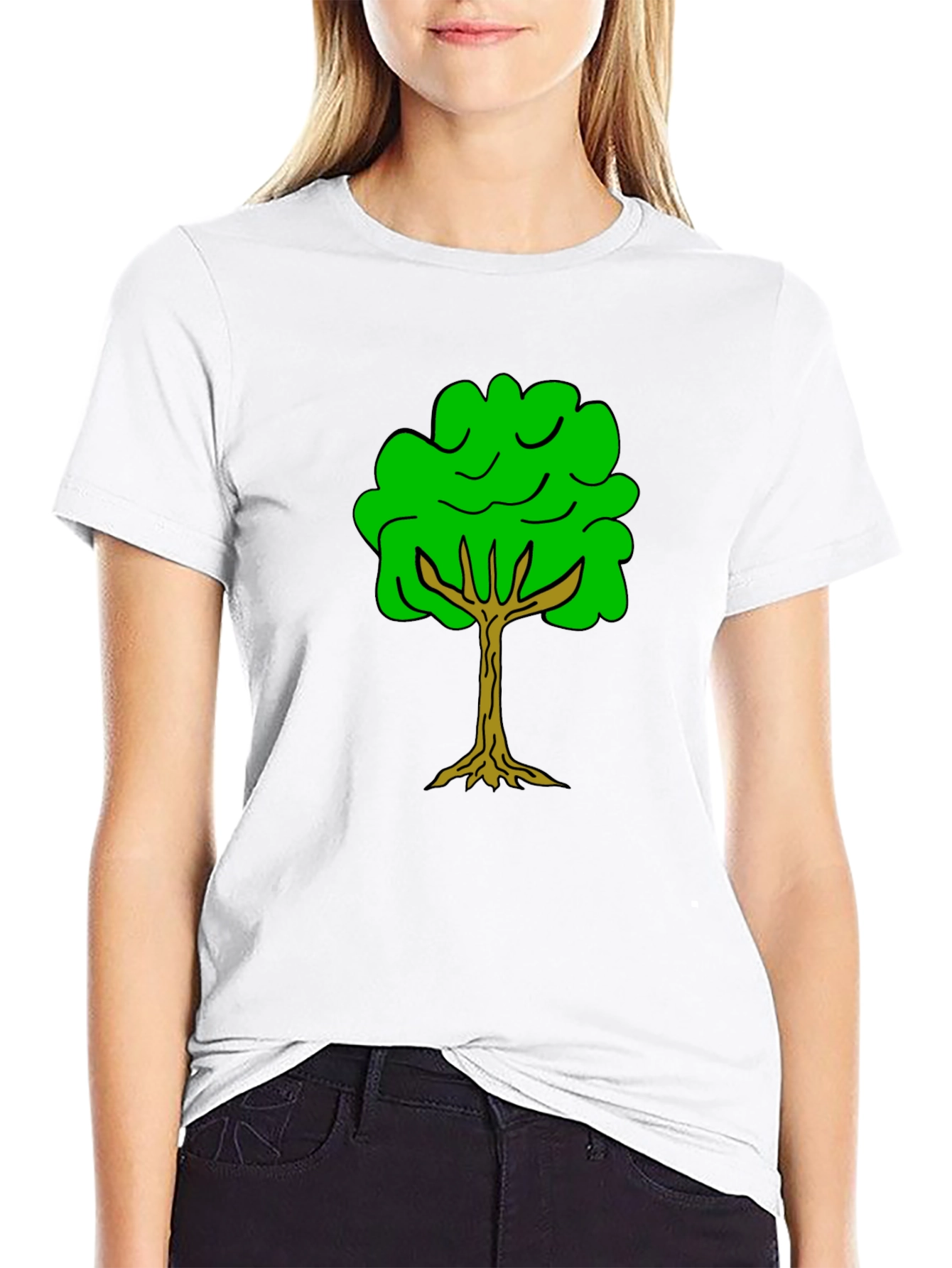 Green Tree Graphic Tee - Nature Lovers Black T-Shirt