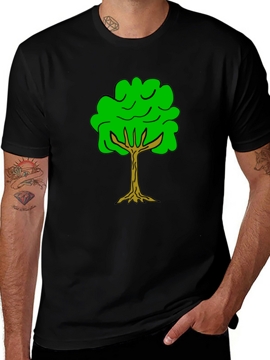Green Tree Graphic Tee - Nature Lovers Black T-Shirt