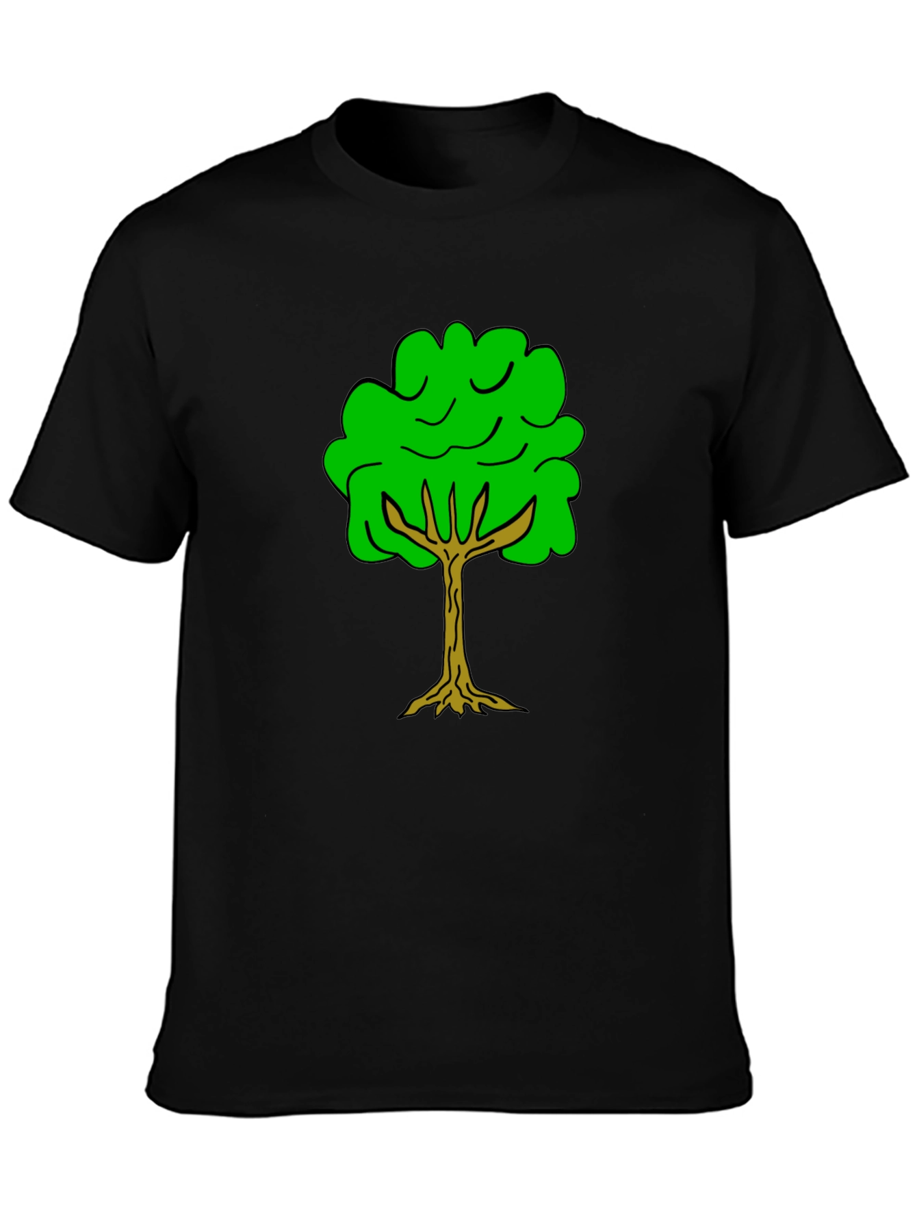 Green Tree Graphic Tee - Nature Lovers Black T-Shirt