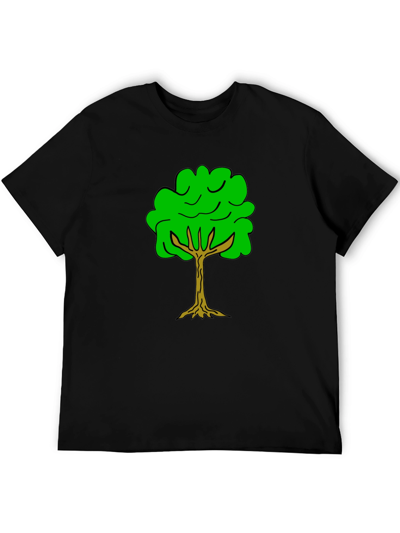 Green Tree Graphic Tee - Nature Lovers Black T-Shirt