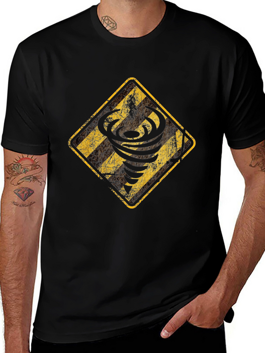 Tornado Warning Graphic Tee - Black Cotton T-Shirt