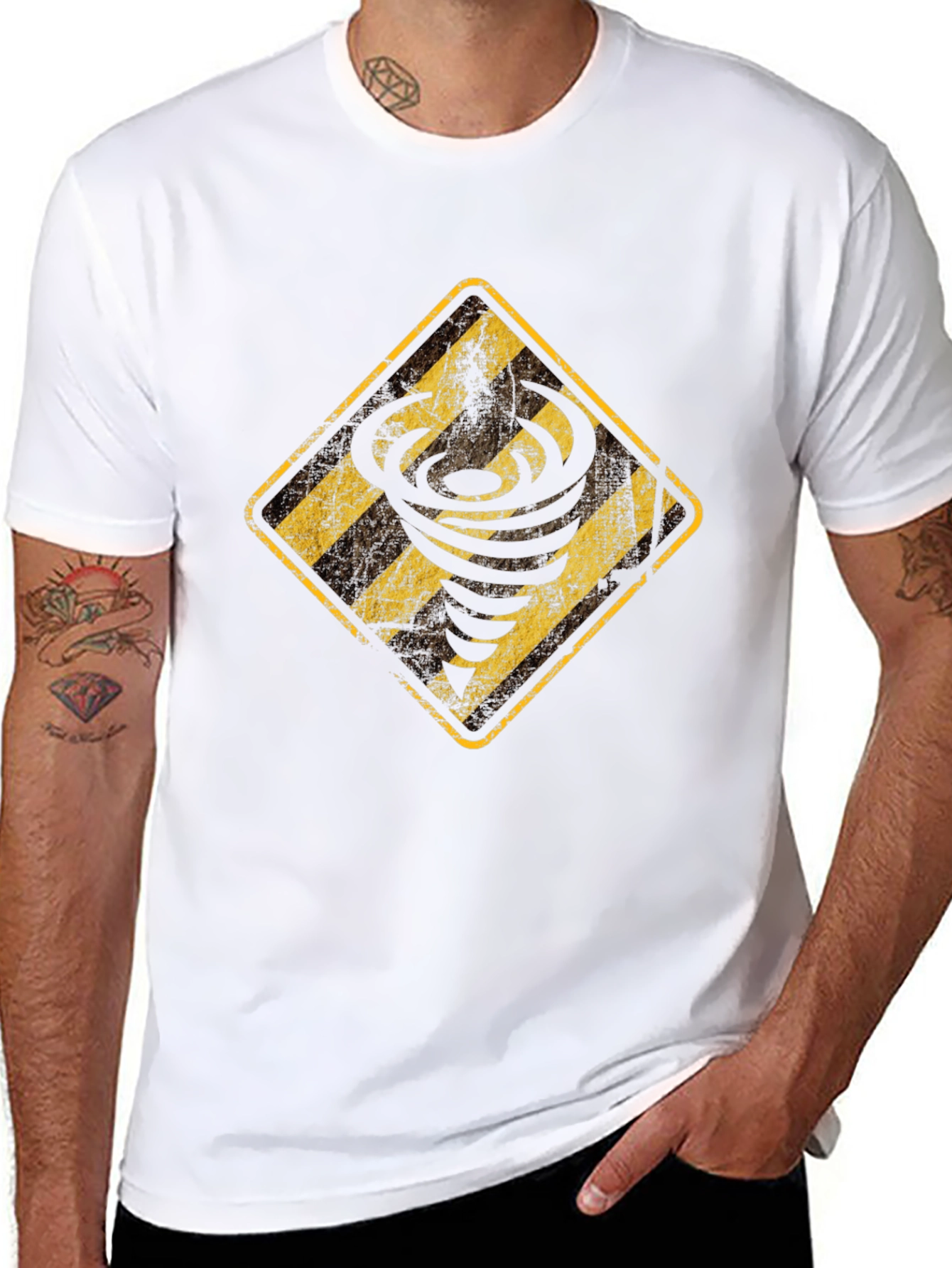 Tornado Warning Graphic Tee - Black Cotton T-Shirt
