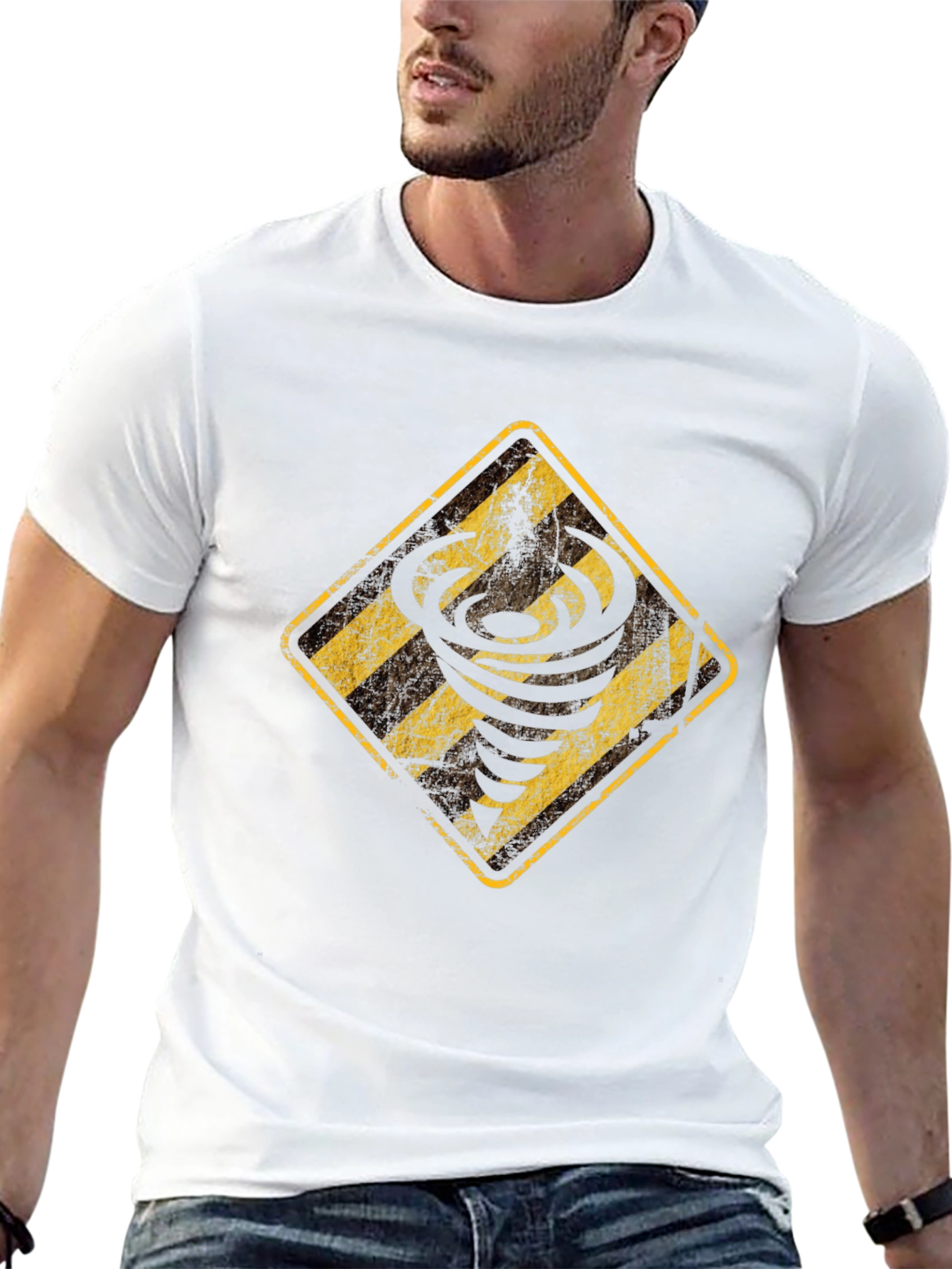 Tornado Warning Graphic Tee - Black Cotton T-Shirt