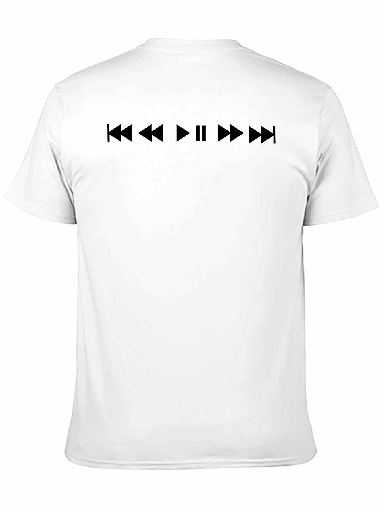 Black Graphic Tee - Music Player Control Design