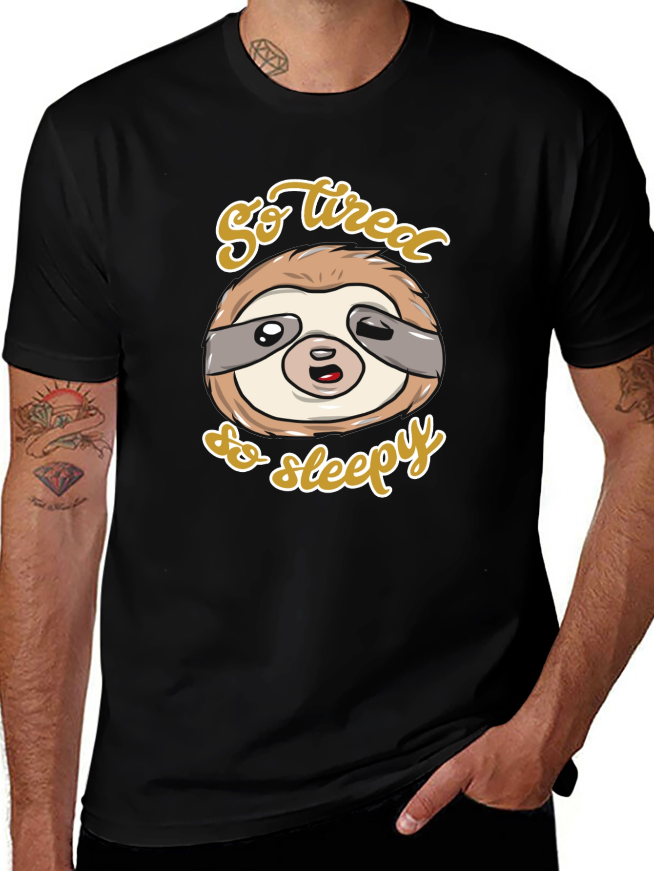 So Tired So Sleepy Sloth Graphic Tee