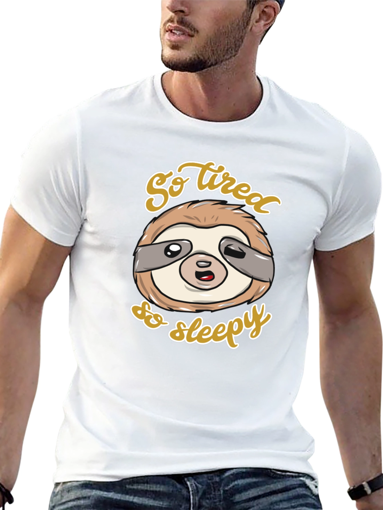 So Tired So Sleepy Sloth Graphic Tee