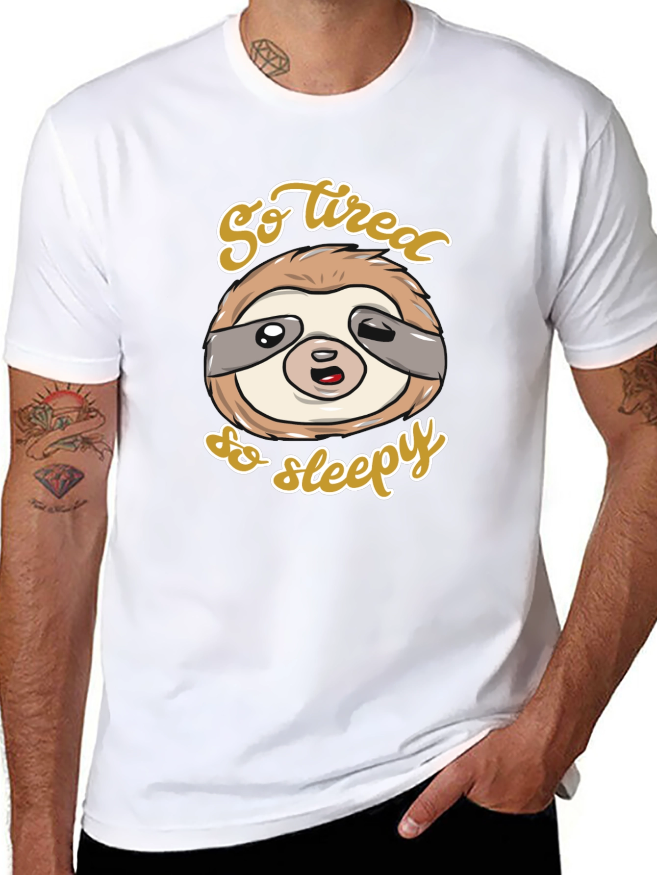 So Tired So Sleepy Sloth Graphic Tee
