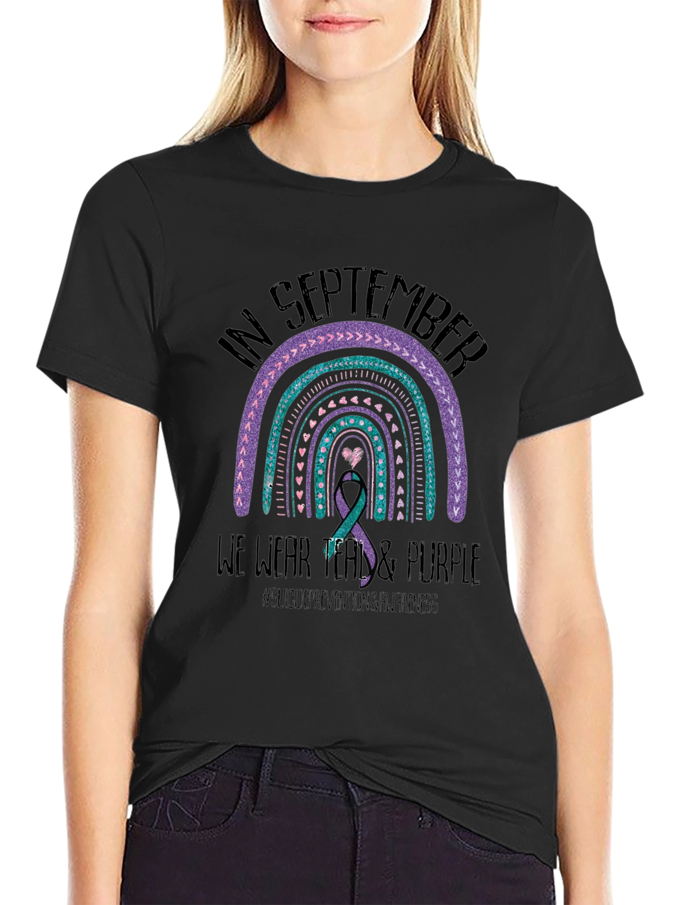 In September We Wear Teal & Purple Awareness T-Shirt