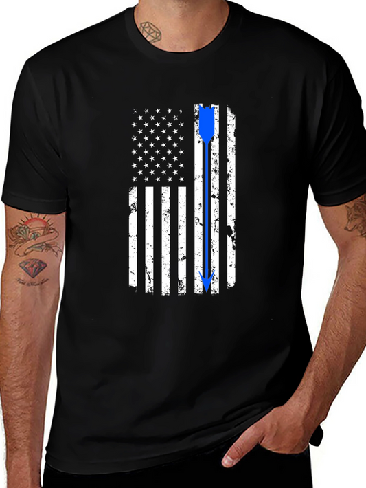 Thin Blue Line American Flag Arrow T-Shirt