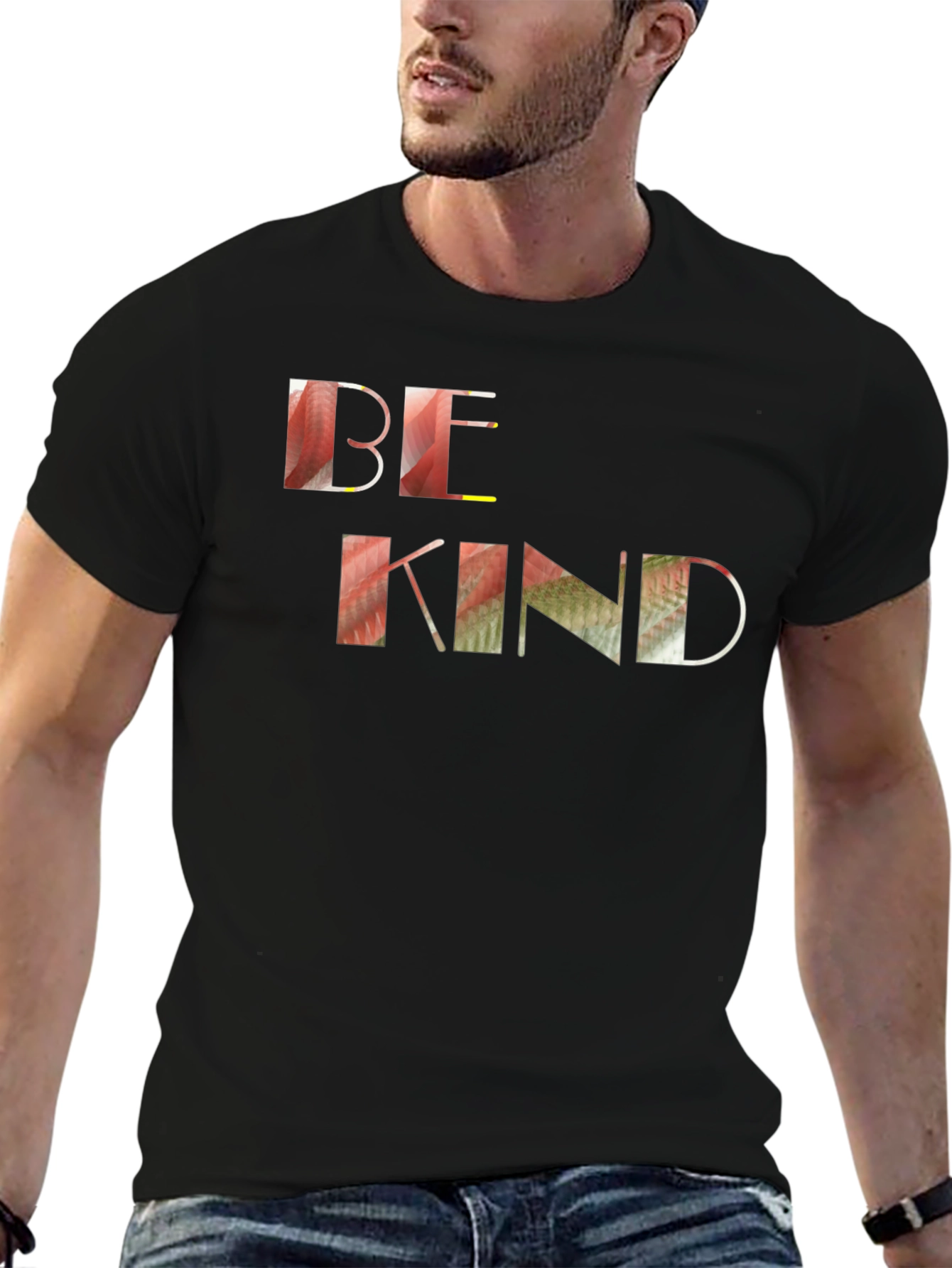 Be Kind Graphic Tee - Black Cotton Casual Shirt