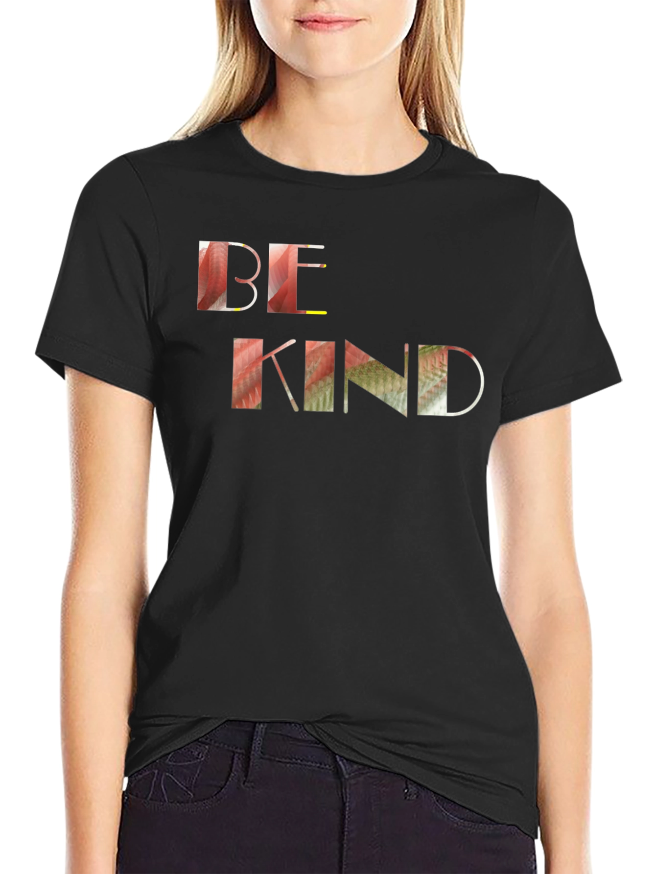 Be Kind Graphic Tee - Black Cotton Casual Shirt