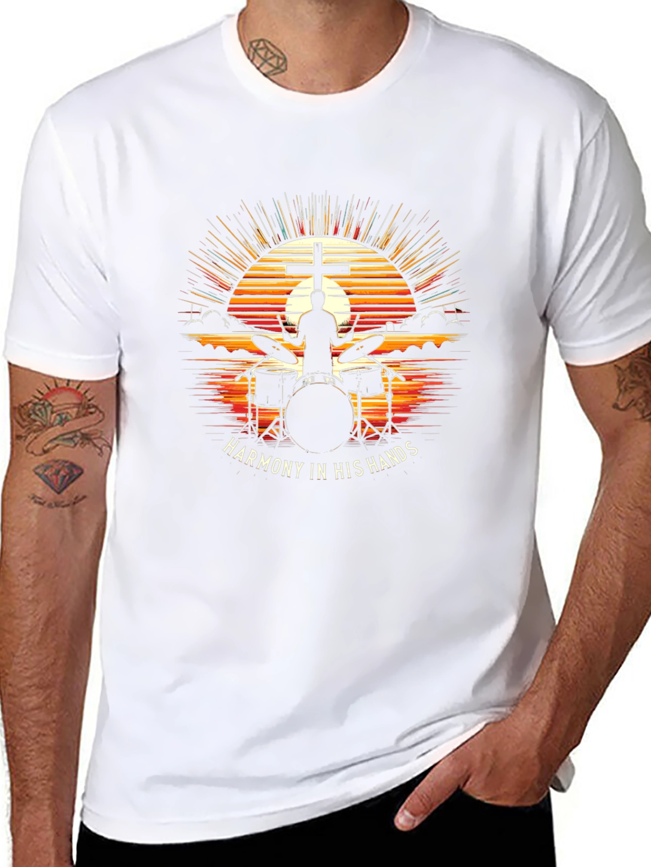 Harmony Hands Drummer Christian T-Shirt