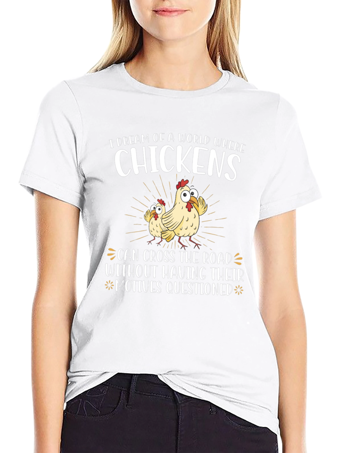 Funny Chicken Crossing T-Shirt