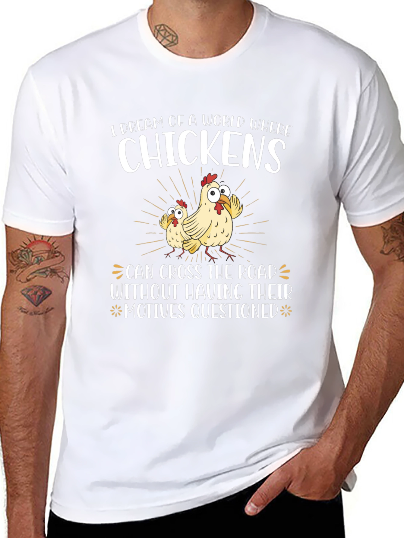 Funny Chicken Crossing T-Shirt