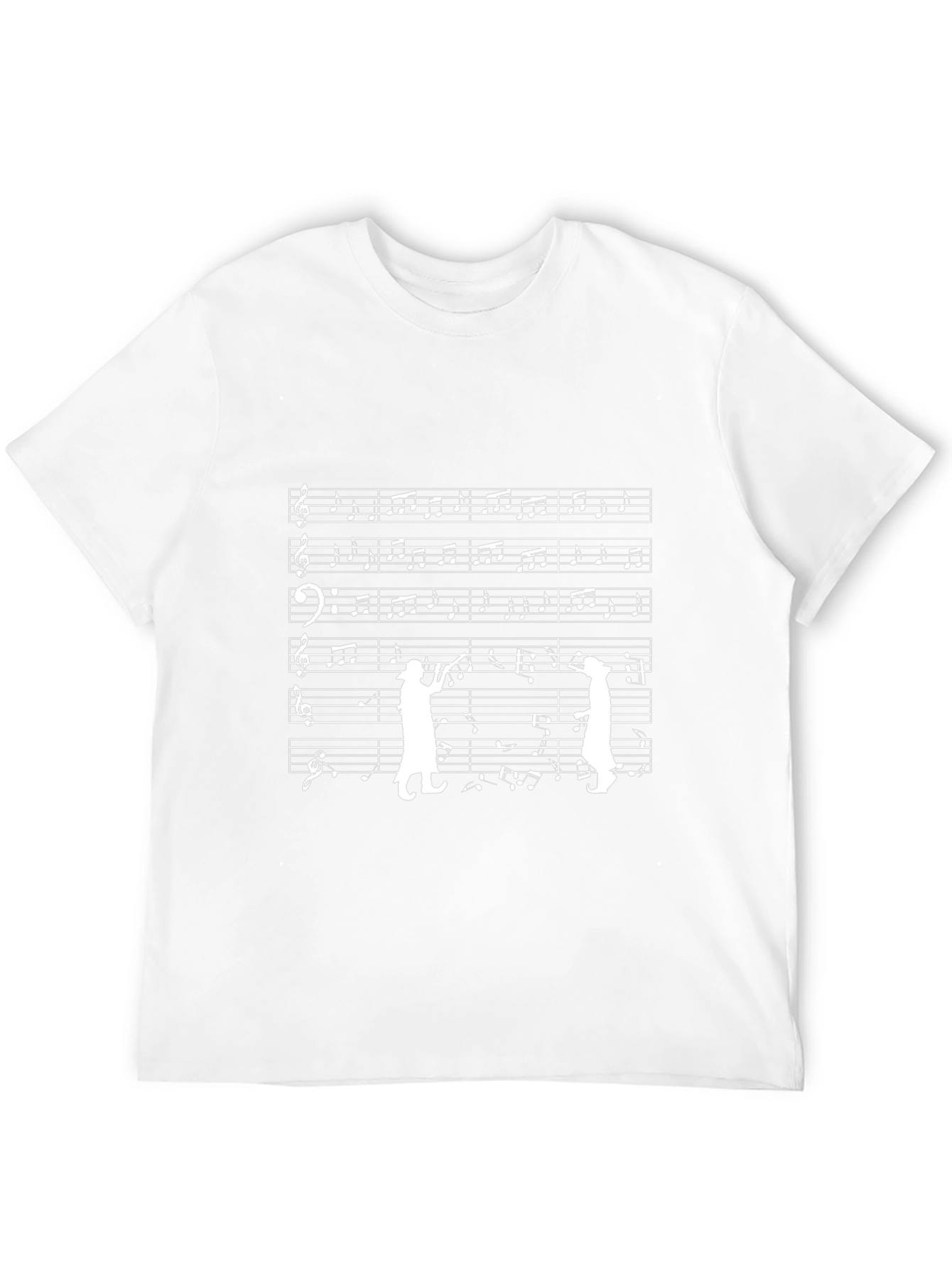 Musical Cat T-Shirt - Black Cotton Crew Neck