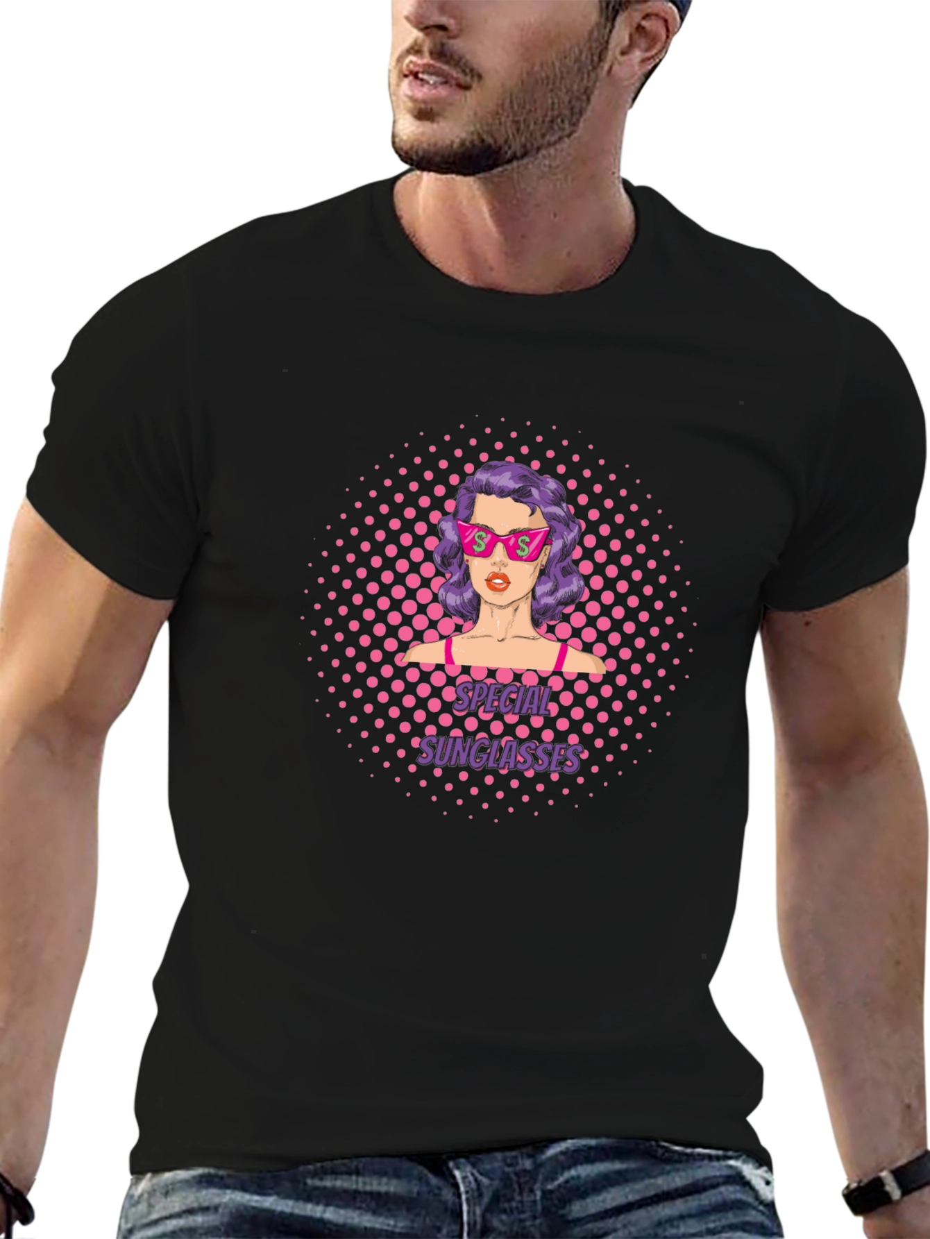 Special Sunglasses T-Shirt: Retro Pop Art Design