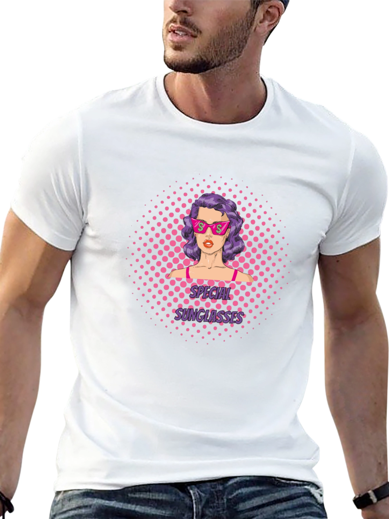 Special Sunglasses T-Shirt: Retro Pop Art Design