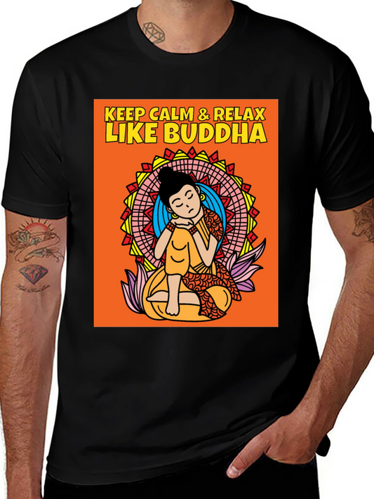 Keep Calm & Relax Like Buddha Graphic T-Shirt