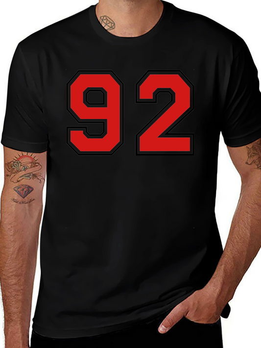 Black T-Shirt with Red Number 92
