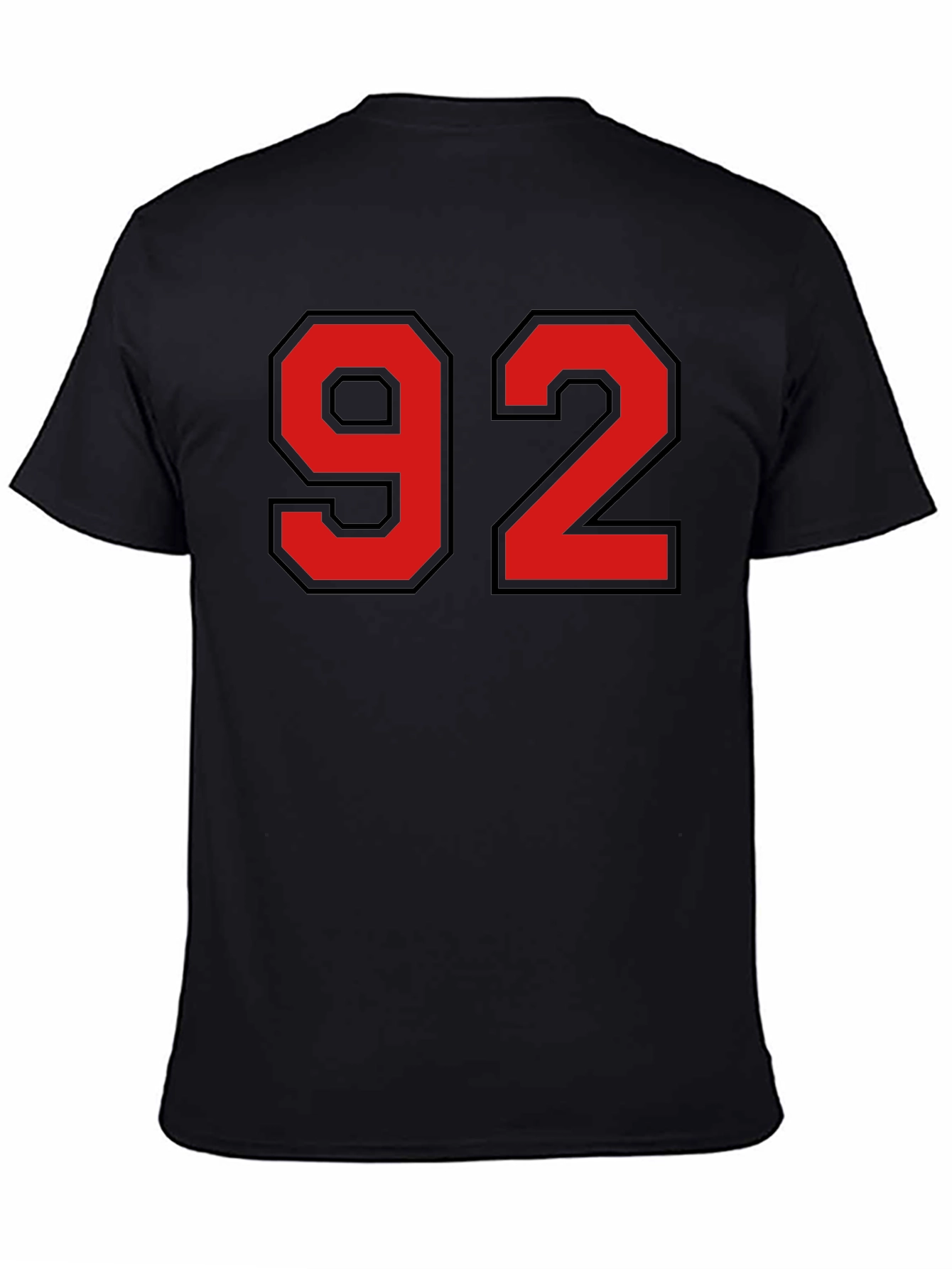 Black T-Shirt with Red Number 92