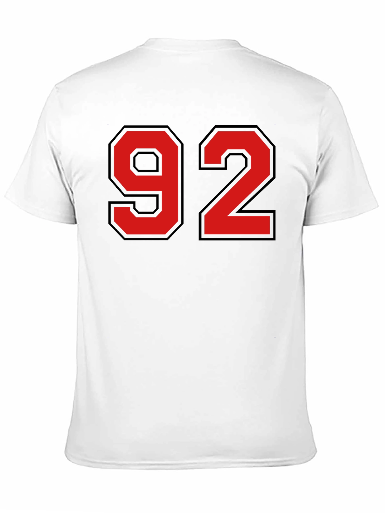 Black T-Shirt with Red Number 92