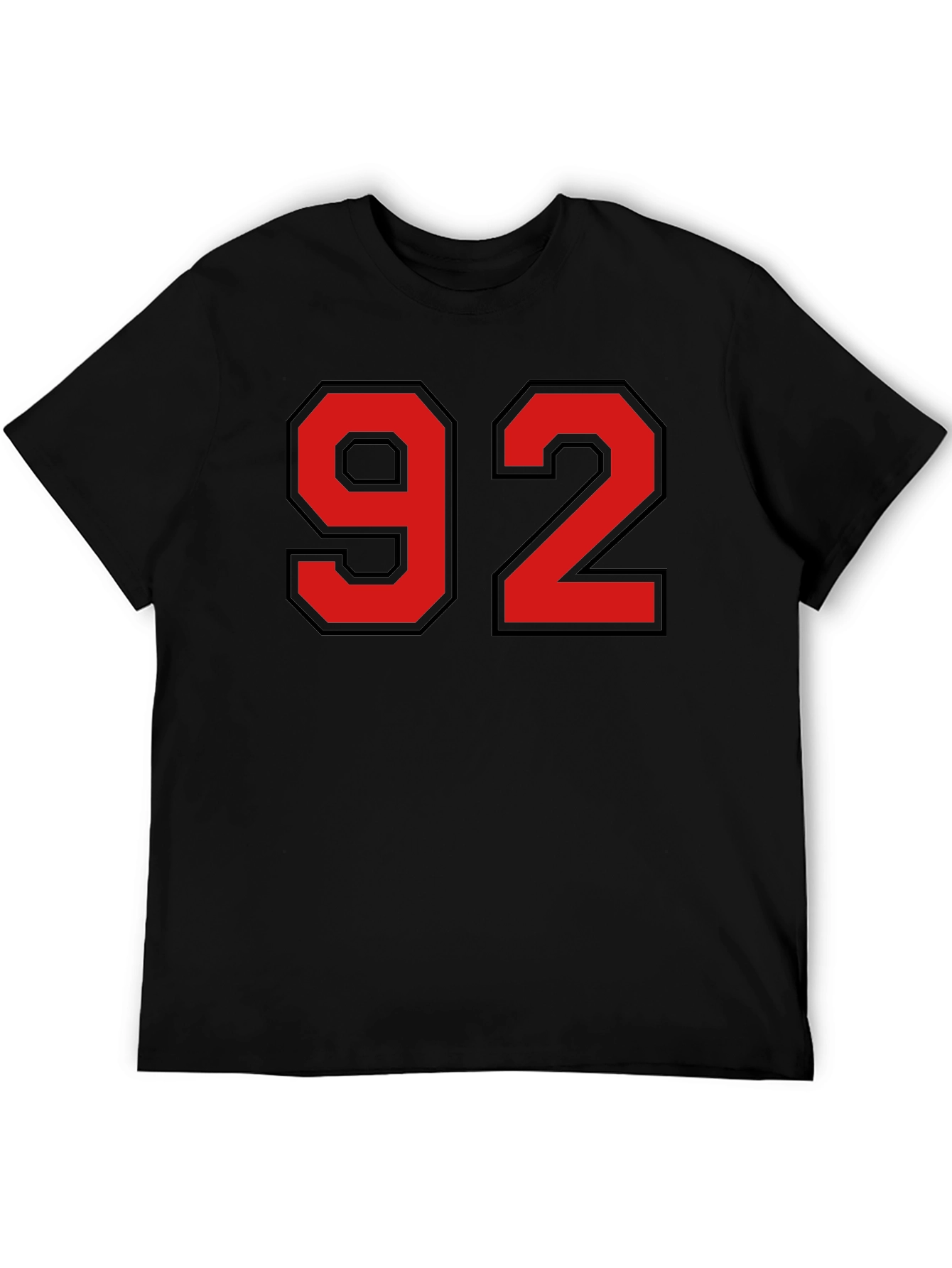 Black T-Shirt with Red Number 92